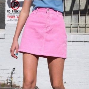 Brandy Melville Pink Denim Mini Skirt
